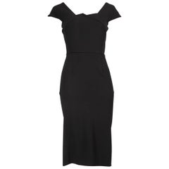 Roland Mouret Black Knee Length Body-Con Dress Size S