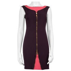 Versace Vestido Púrpura Adornado con Cremallera Talla M