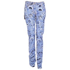 Etro Jean bleu à motifs floraux taille S