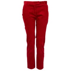 Max Mara Pantalones de pana roja Slim Fit Talla XS