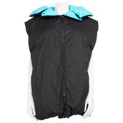 MSGM Black & Blue Reversible Duck Down Gilet Size M