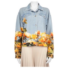 MSGM Blue Floral Print Denim Jacket Size M