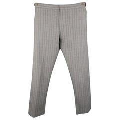 COMME des GARCONS Size 32 Grey Multicolor Stripe Wool Dress Pants