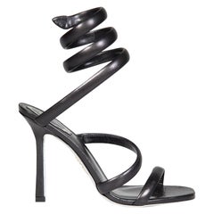 Rene Caovilla Black Leather Venezia Sandals Size IT 40