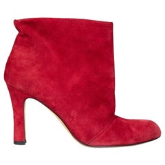Botines de tacón de ante rojo Manolo Blahnik Talla IT 37.5
