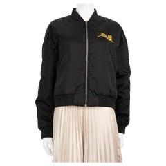 Kenzo Bomber negra con parche y logotipo de tigre Talla M