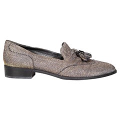 Stuart Weitzman - Mocassins à pompons argentés, taille IT 38,5