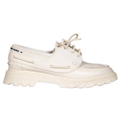 Dior Ecru Leather Logo Detail Loafers Size IT 39