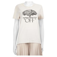 Off-White Gris Árbol Logotipo Bordado Top Talla M