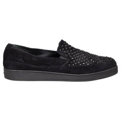 Prada Prada Sport Black Suede Studded Slip Ons Size IT 41