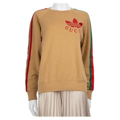Gucci Gucci x Adidas Logotipo Camel Bordado Jersey Talla XS
