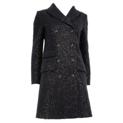 Manteau bleu marine à paillettes Diane Von Furstenberg, taille M
