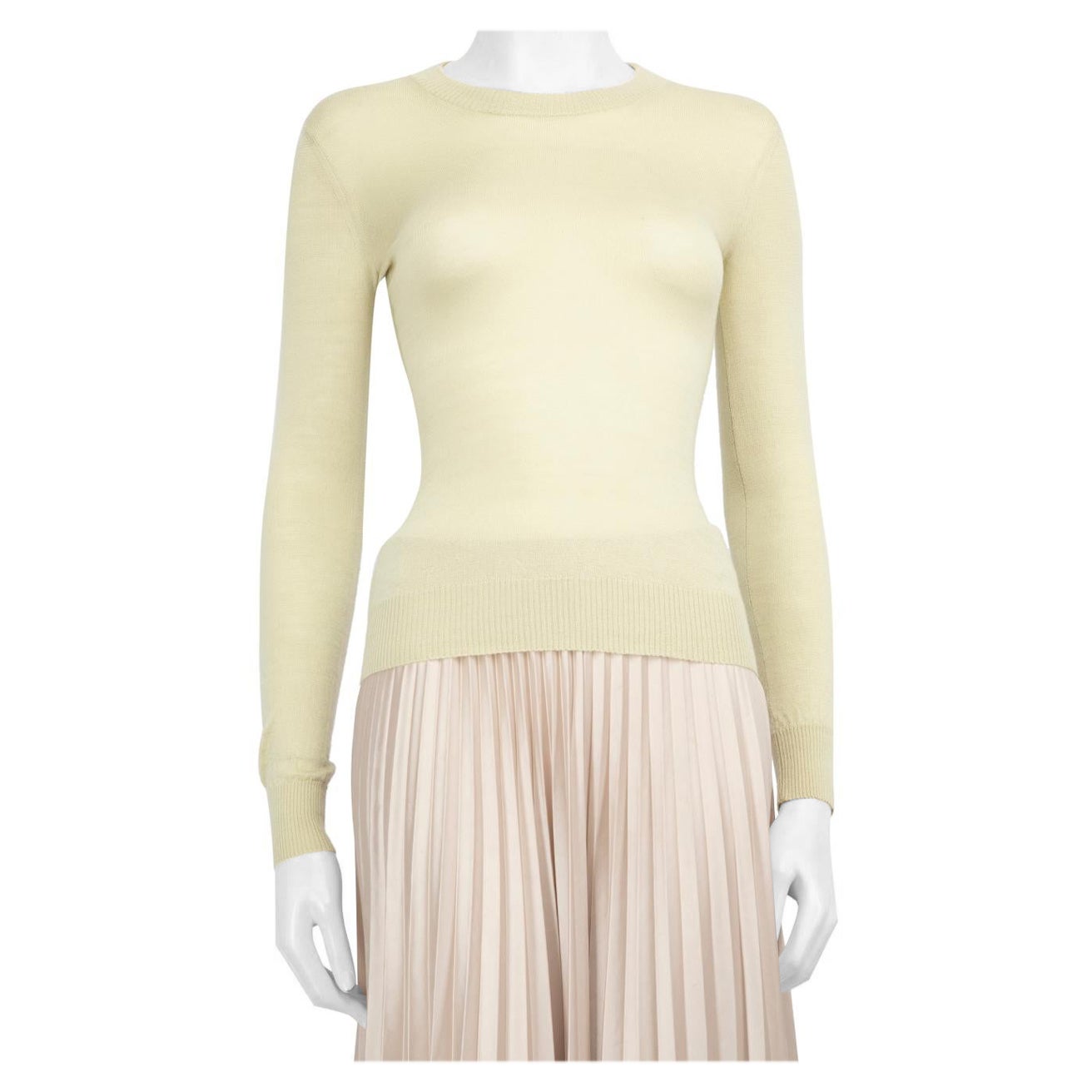 Alaïa Green Cashmere Long Sleeve Top Size XS For Sale