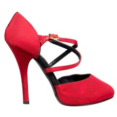 Dolce & Gabbana Red & Black Platform Heels Size IT 38