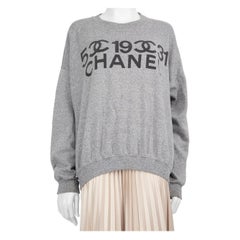 Chanel Vintage Grey Chanel Logo Sweatshirt Size L