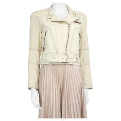 Balmain Light Blue Washed Denim Biker Jacket Size XS