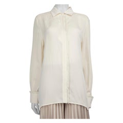 Max Mara White Silk Long Sleeve Blouse Size XXL