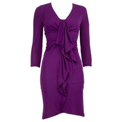 Gucci Purple Ruffle Front Mini Dress Size XXS