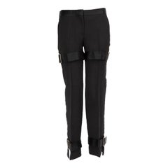 Alexander McQueen Black Wool Buckled Leg Trousers Size XS