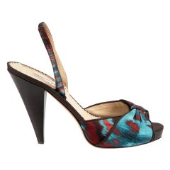 Oscar de la Renta Tie Dye Slingback Bow Sandals Size IT 39