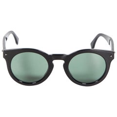 Fendi Black Round Green Lenses Sunglasses