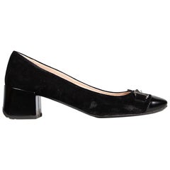 Tod's - Escarpins à bouts carrés en daim noir - Taille IT 39,5
