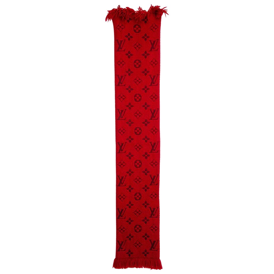 Bufanda Louis Vuitton Logomanía de Lana Roja