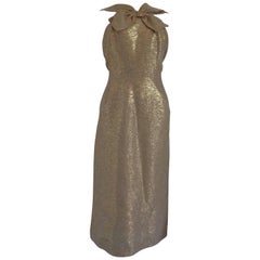 1980s Vintage Gold tone Tailor Made Dress