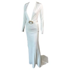 Tom Ford pour Gucci, défilé A/H 2004 - Robe de soirée ivoire à découpes plongeantes
