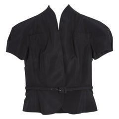 Christian Dior 2008 Veste FR38 Black Gabardine Bar Jacket by Galliano UK10 US8
