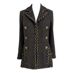 Chanel 13K$ Paris / Byzance Black Tweed Jacket 42 FR