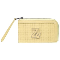 Zadig & Voltaire Yellow Leather Woven Detail Purse