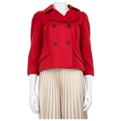 Miu Miu Red Wool Double Breasted Jacket Size XS