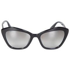 Miu Miu Black Cat Eye Tinted Logo Sunglasses