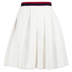 Miu Miu White Mini Pleated Skirt Size L