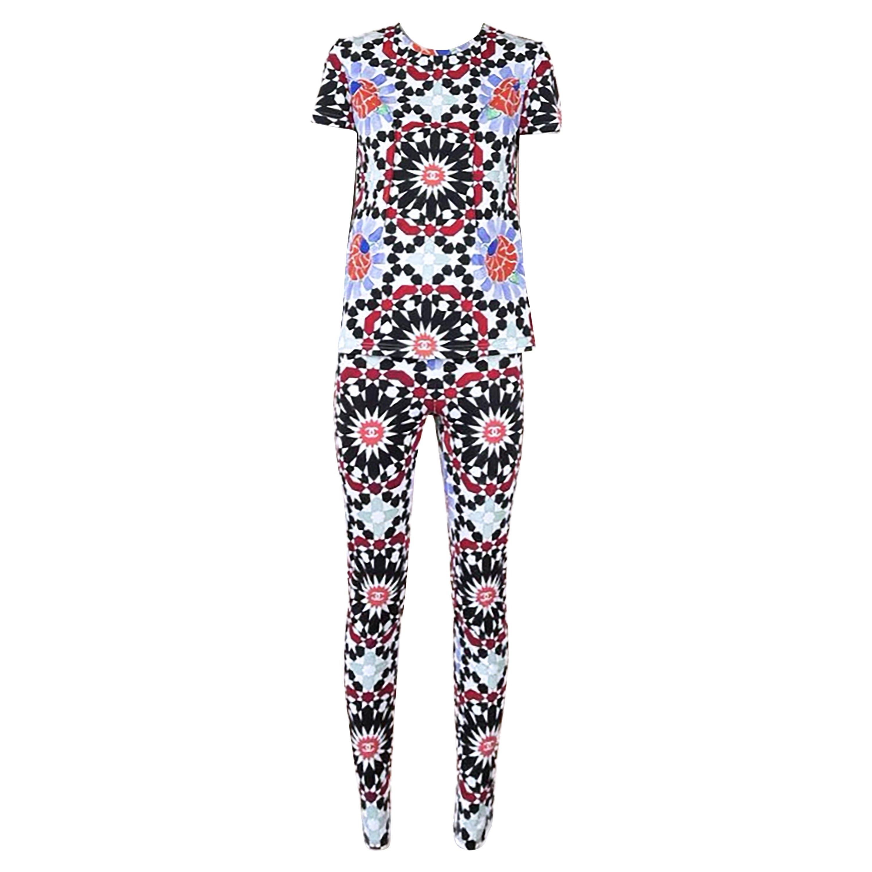 Chanel Dubai CC Logo Mosaic Relaxed Suit 36 FR