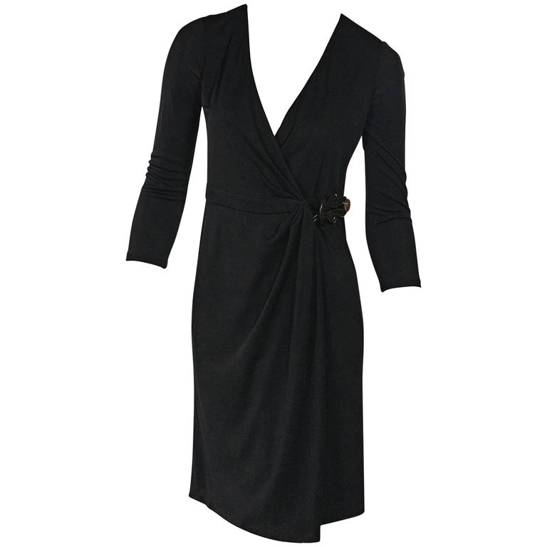 Black Gucci Wrap Dress For At 1stdibs Black Gucci Wrap Dress For