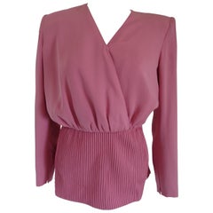 Valentino Boutique Pink Silk Sweater Blouse