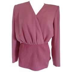Valentino Boutique Pink Silk Sweater Blouse 10