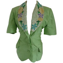 Post Scriptum Green sequins Silk Jacket