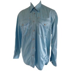 Vintage Versace Jeans Couture Light Blu Shirt