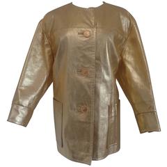 Vintage Monesi Milano Gold Leather Jacket