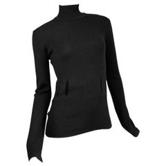 ALEXANDER MCQUEEN fw2002 « SUPERCALIFRAGILISTIC » BLACK WOOL & SILK SWEATER