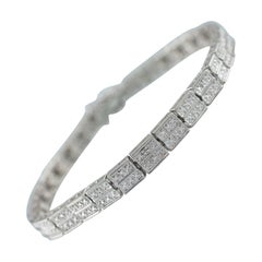 Sterlingsilber Gliederkette-Armband mit Insertverschluss, Größe 8,25