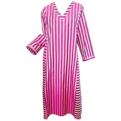 NWT Cocoon by Randi Kristoffersen 2000s Pink Striped Vintage Caftan Maxi Dress