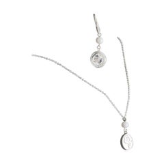 Tiffany & Co. Sterling Silver Nature Rose Earring and Necklace Set, Size 16