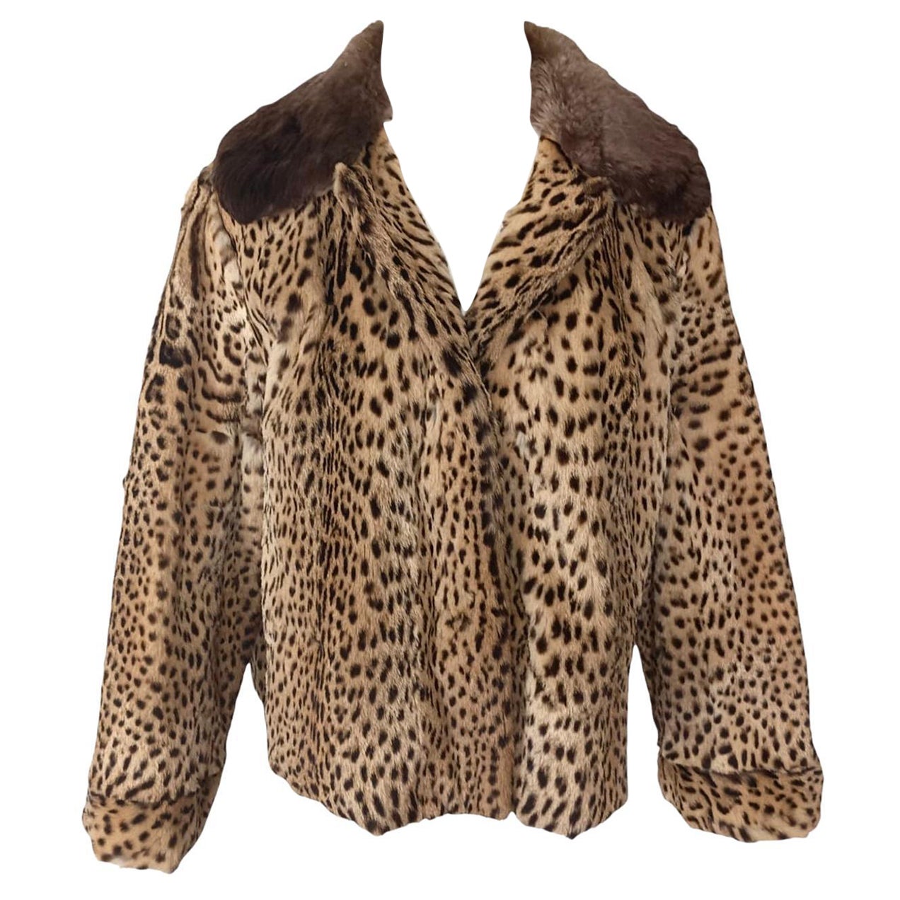 Vintage Ocelot fur coat size 10 For Sale
