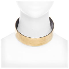 rare OLD CELINE Phoebe Philo Runway gold metal minimal choker necklace