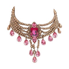 rare CHRISTIAN DIOR John Galliano Vintage Masai crystal beads choker necklace