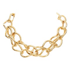 rare OLD CELINE Phoebe Philo gold double chain choker short necklace